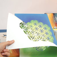 Pochoir mandala format A3 décoration peinture QBIX