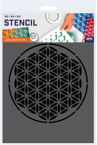 Pochoir mandala format A4 décoration peinture QBIX
