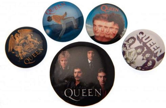 Queen - Badges - A épingler sur veste, sacs, tee-shirt - 5 modèles - 3 à 4 cm diamètre