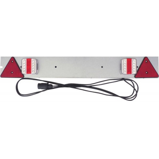 Rampe d'éclairage pour remorque - 4 feux + triangle - Sans anti-brouillard
