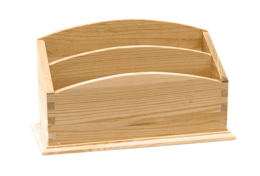 Range-courrier - 2 compartiments - Bois - A décorer - 25x25,5x12 cm - Ctop