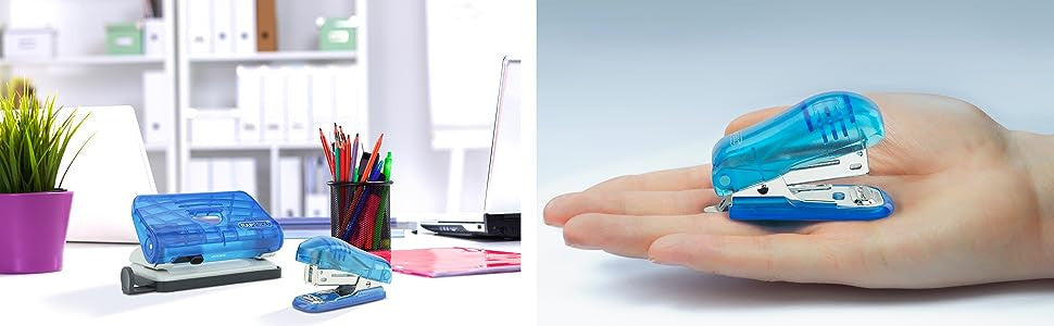 Perforateur - Agrafeuse - Agrafes - Bureau - Bleu - Rapesco