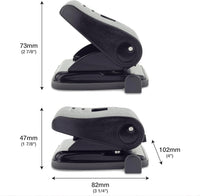 Perforatrice - 2 trous - Noir - Métal - Bureau - Avec guide papier ajustable