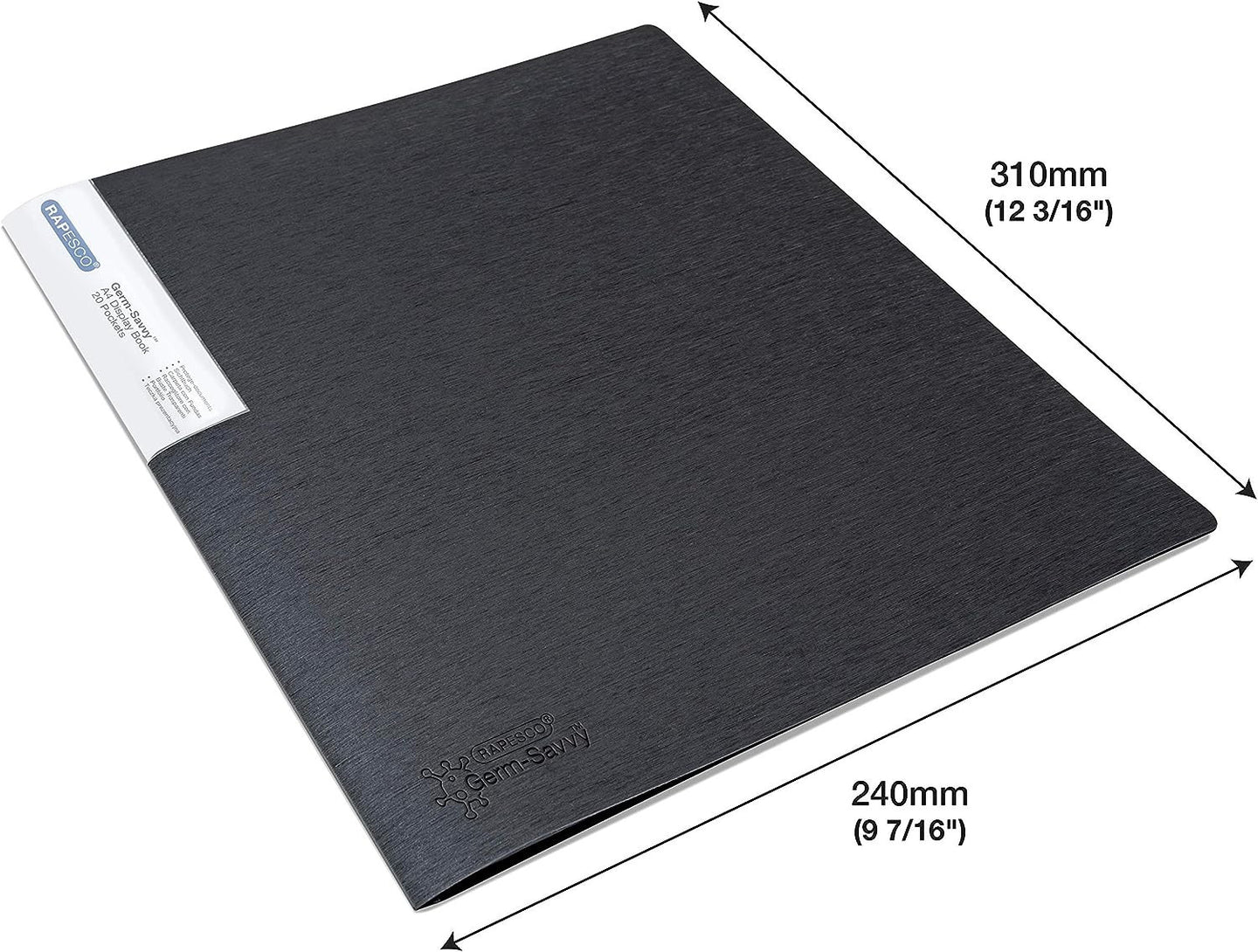 Porte-vues - 40 vues - 20 pochettes - A4 - Noir - Lot de 2 - Rapesco
