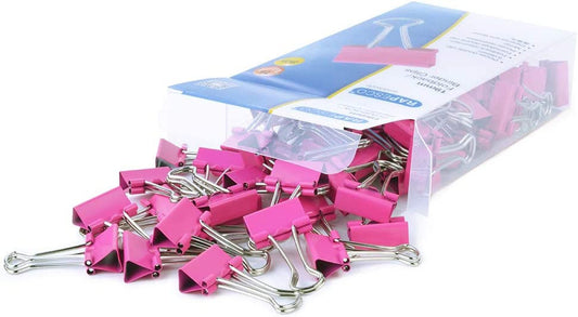 Pinces à clip - Rose - 19mm - Accessoires de bureau - Boîte de 80 unités