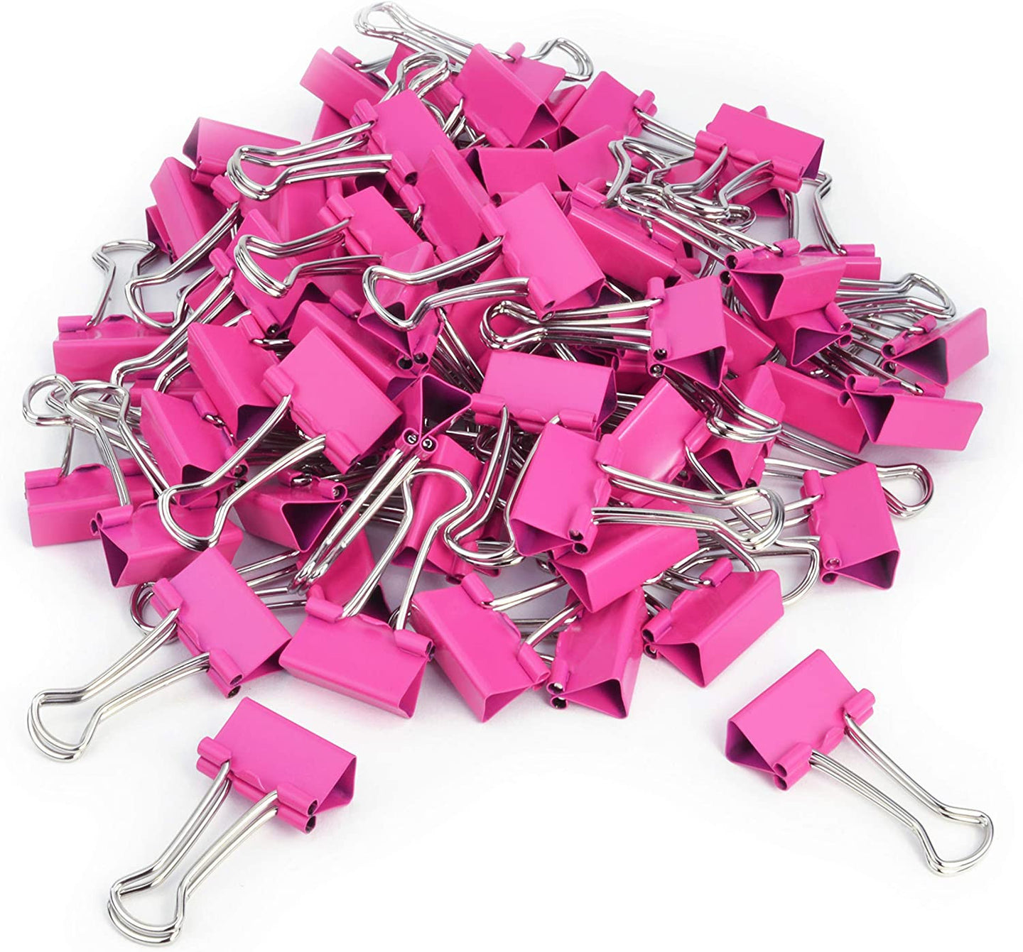 Pinces à clip - Rose - 19mm - Accessoires de bureau - Boîte de 80 unités