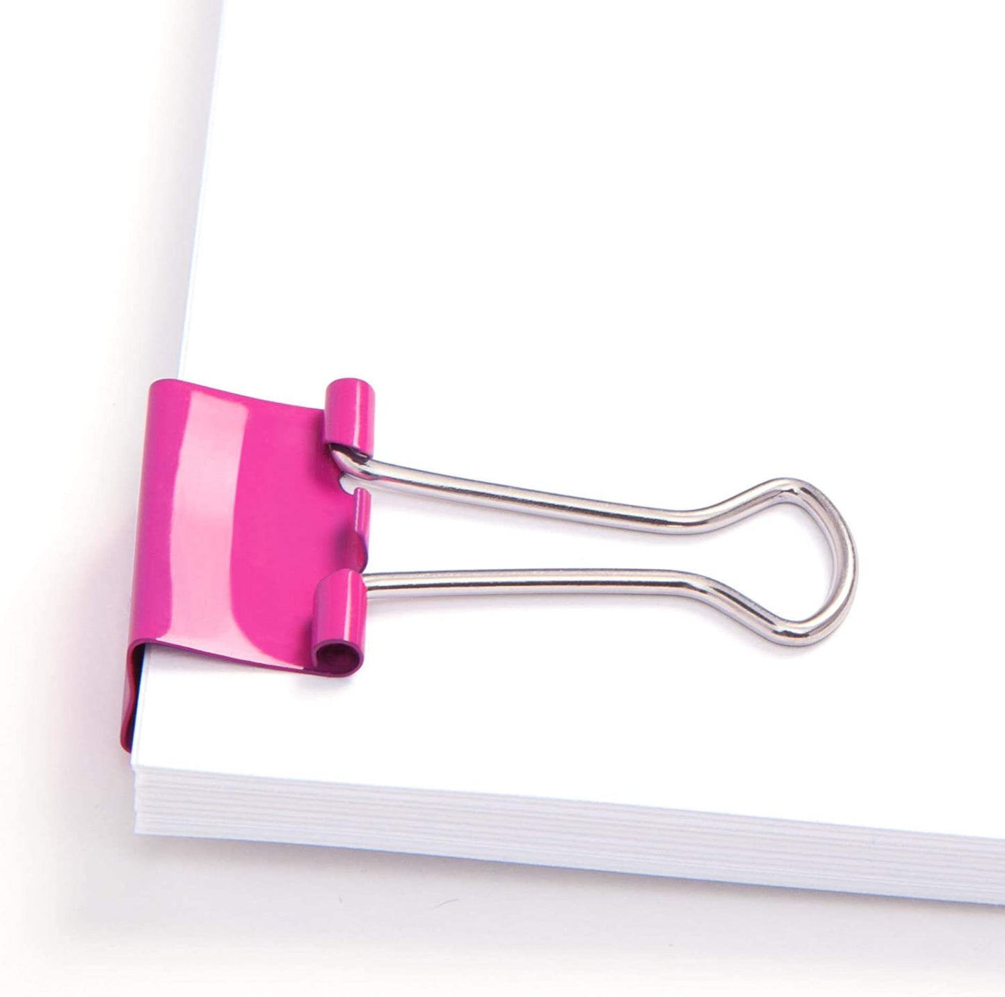 Pinces à clip - Rose - 19mm - Accessoires de bureau - Boîte de 80 unités