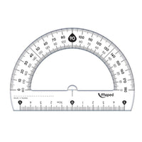 Rapporteur en plastique - 180° - Base 12cm - Maped