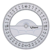 Rapporteur circulaire en plastique - 360° - Diamètre 12cm - Maped