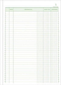 Registre de recettes et dépenses - A4 - 50 feuilles - Autocopiant - Commerçant - Artisan - Exacompta