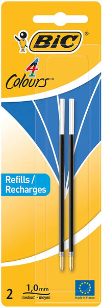 Recharge Pour Stylo Bille Bic 4 Couleurs - Pointe Moyenne - Bleu - Bic