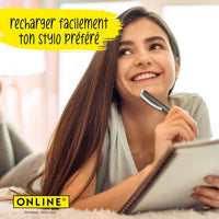 Recharge pour stylo encre gel - Noir - Trait moyen 0,7mm - Standard - Online