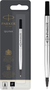 Recharge pour stylo roller - Noir - Pointe fine - Quink - Parker
