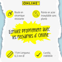 Recharge pour stylo roller - Noir - Trait moyen 0,7mm - Standard - Online