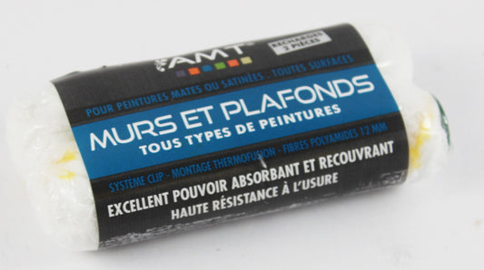 Recharge Rouleaux Brosse - Petits Murs Et Plafonds - 15Mm - 2 Pièces - Peintures Mates Ou Satinées - Toutes Surfaces - Amt