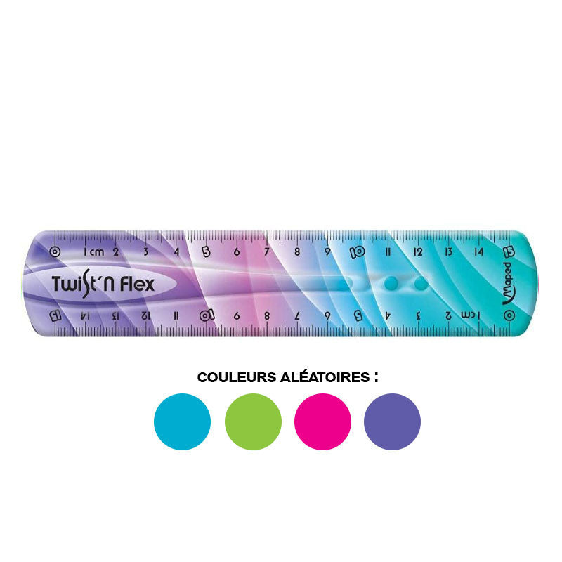 Règle - Plate - 15 cm - Incassable - Twistn Flex - Maped