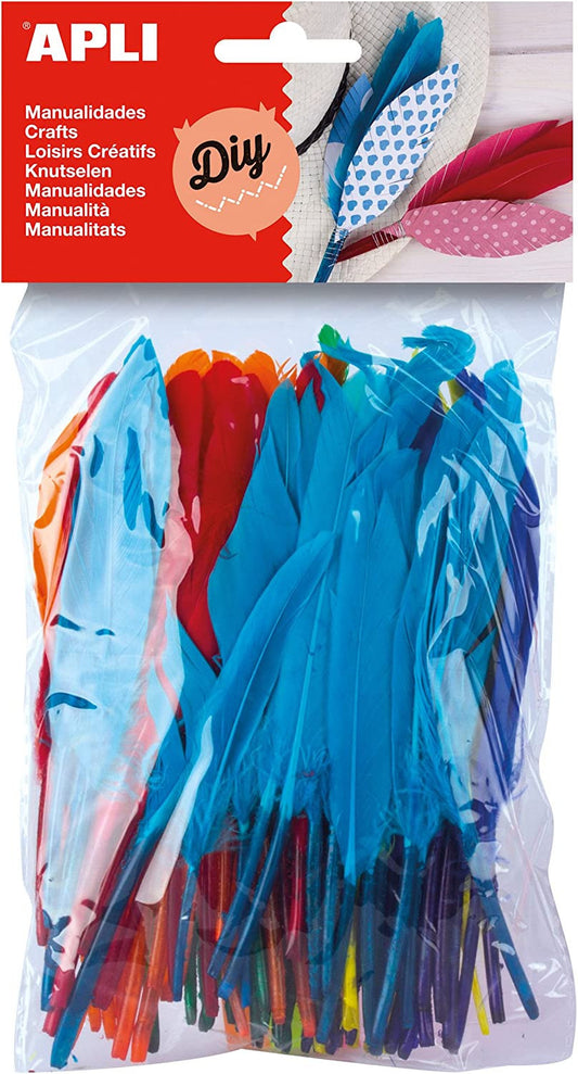 Plumes - Décoratives - Assortiment de couleur - Loisirs créatifs - 100 unités