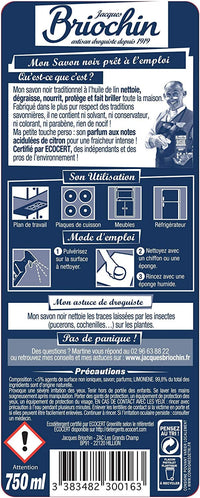 Produit nettoyant au savon noir - Pour la maison - Toutes surfaces - Naturel - Briochin