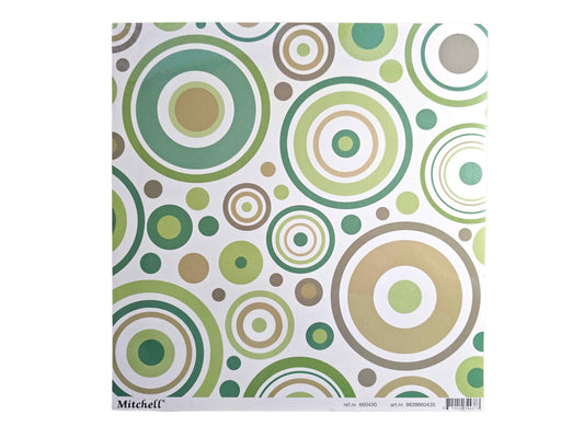 10 feuilles de papier - Scrapbooking - Motifs ronds - Vert/marron - 30,5 x 30,5 cm - Erica