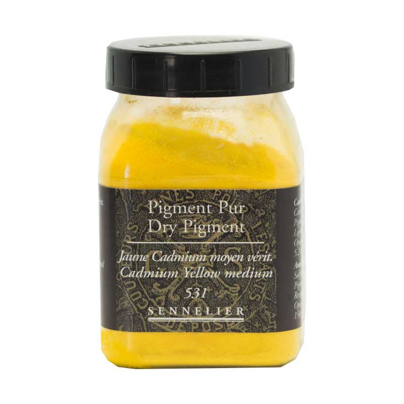 Pigment en poudre - Sennelier - Jaune Cadmium moyen - Pot de 200 ml