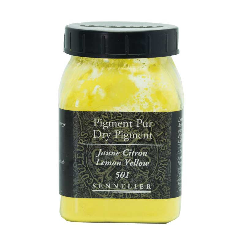 Pigment en poudre - Sennelier - Jaune citron - Pot de 200 ml
