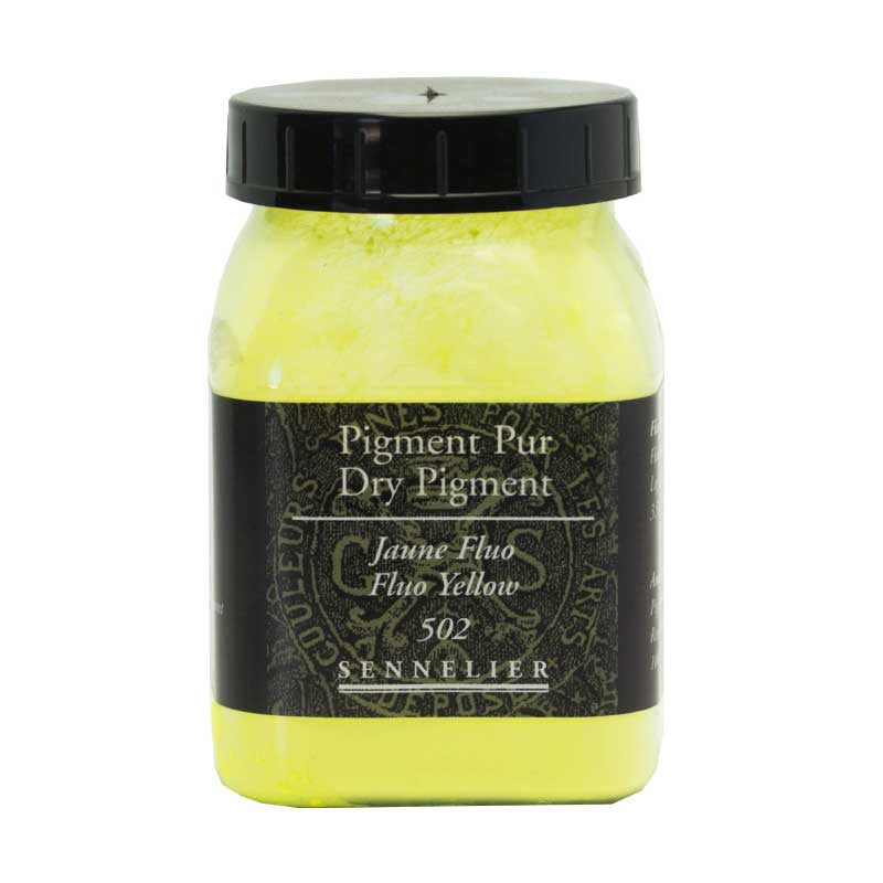 Pigment en poudre - Sennelier - Jaune fluo - Pot de 200 ml