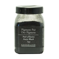 Pigment en poudre - Sennelier - Noir d'Ivoire - Pot de 200 ml