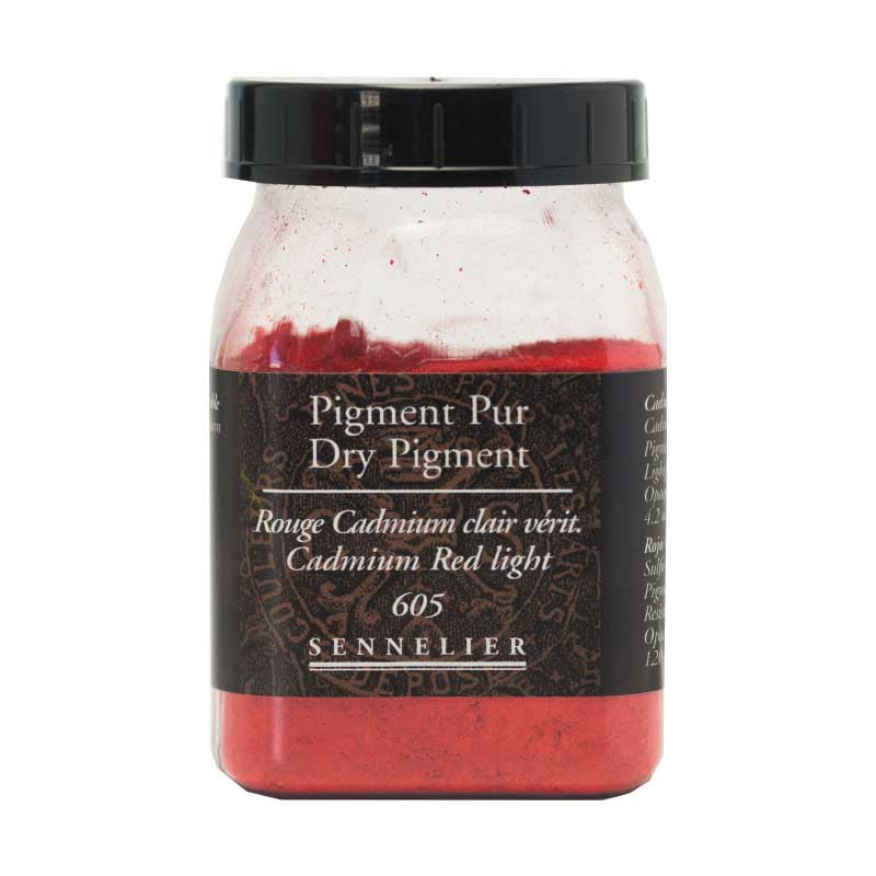 Pigment en poudre - Sennelier - Rouge Cadmium Clair Véritable - Pot de 200 ml