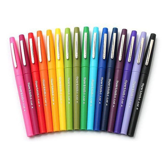 Pochette de 16 feutres - Pointe moyenne - 0.7 mm - Couleurs vives - PaperMate Flair