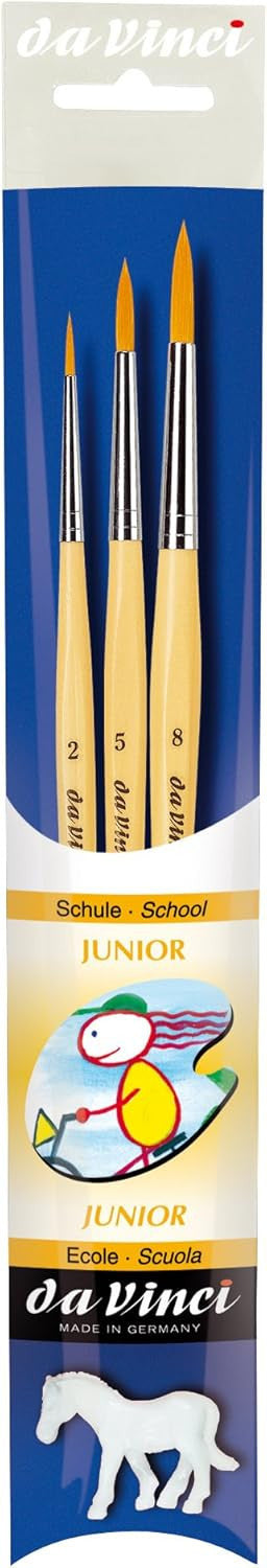 Pinceaux - Scolaire - Rond - 3 tailles n°2, 5 et 8 - Fibres synthétique - Da Vinci