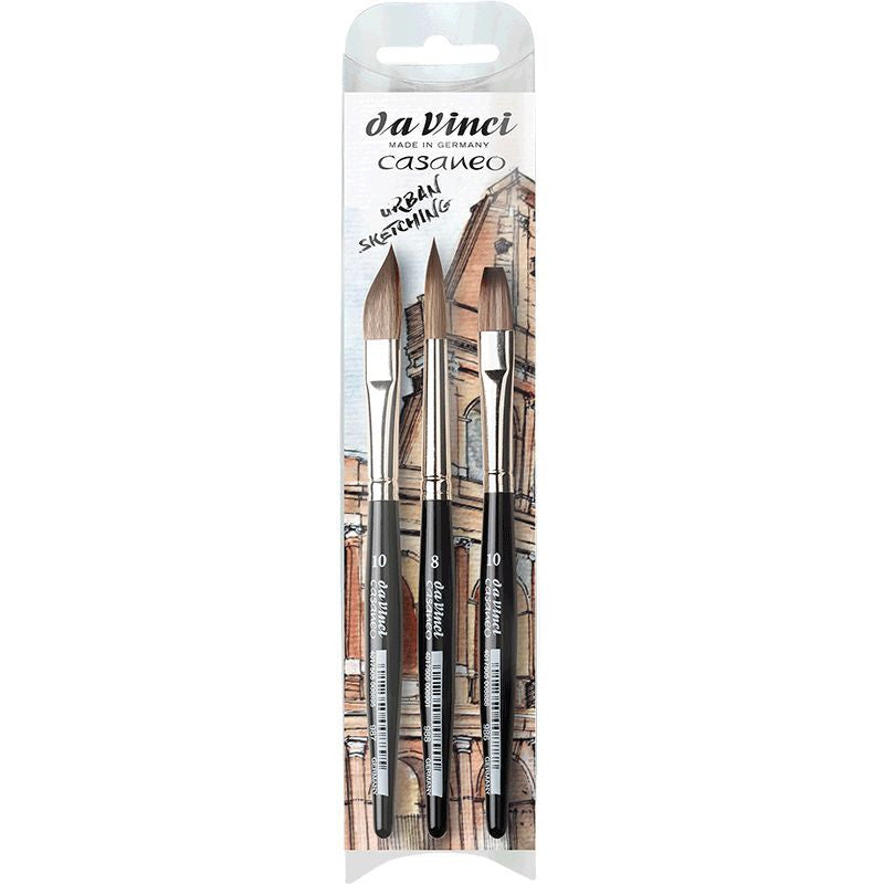 Pinceaux de voyage - Aquarelle - Urban sketching - 3 formes et tailles - Da Vinci