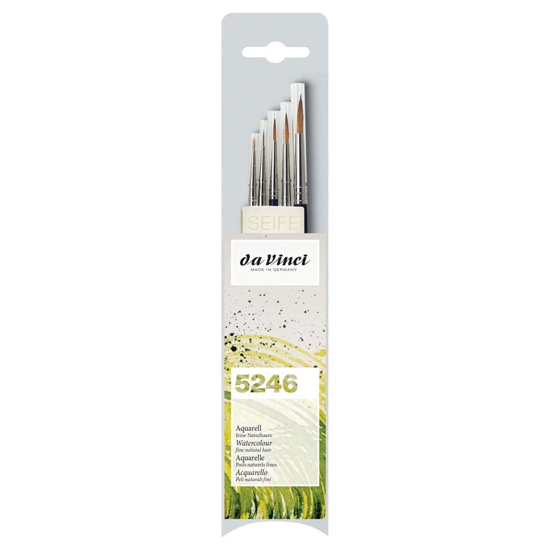 Pinceaux - Rond - Aquarelle - Modélisme - 5 tailles - Fibres naturelles - Da Vinci