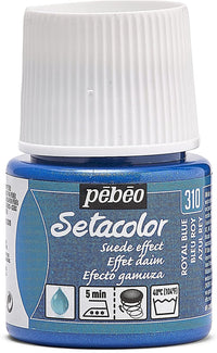Pot de peinture pour tissu - Effet daim - Bleu roi - Pébéo - Setacolor - 45ml