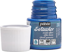 Pot de peinture pour tissu - Effet daim - Bleu roi - Pébéo - Setacolor - 45ml