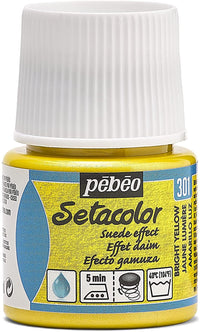 Pot de peinture pour tissu - Effet daim - Jaune lumière - Pébéo - Setacolor - 45ml
