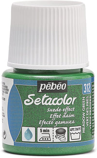 Pot de peinture pour tissu - Effet daim - Vert des prés - Pébéo - Setacolor - 45ml