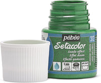 Pot de peinture pour tissu - Effet daim - Vert des prés - Pébéo - Setacolor - 45ml