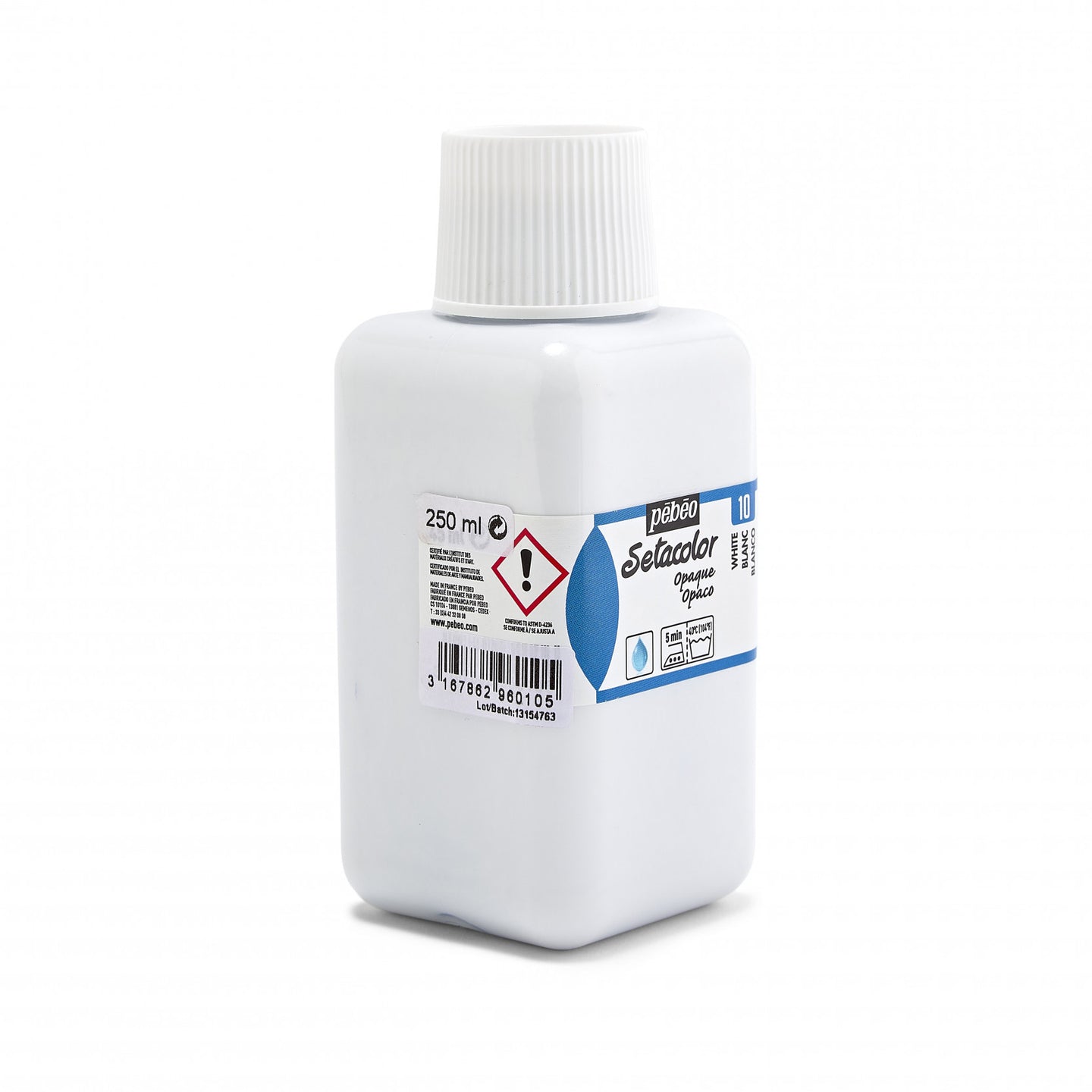 Pot de peinture pour tissu - Textile - Blanc - Pébéo - Setacolor - 250ml