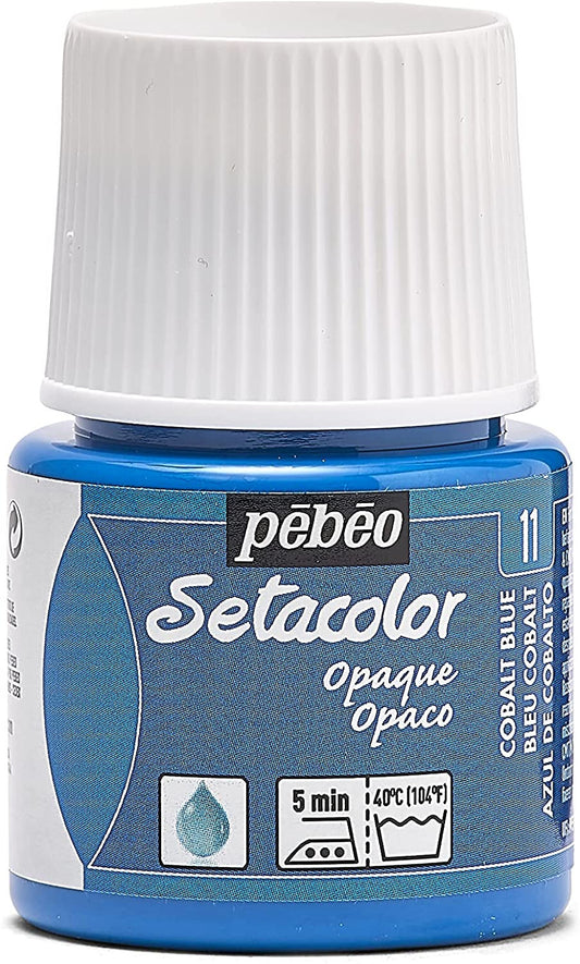 Pot de peinture pour tissu - Textile opaque - Bleu Cobalt - Pébéo - Setacolor - 45ml