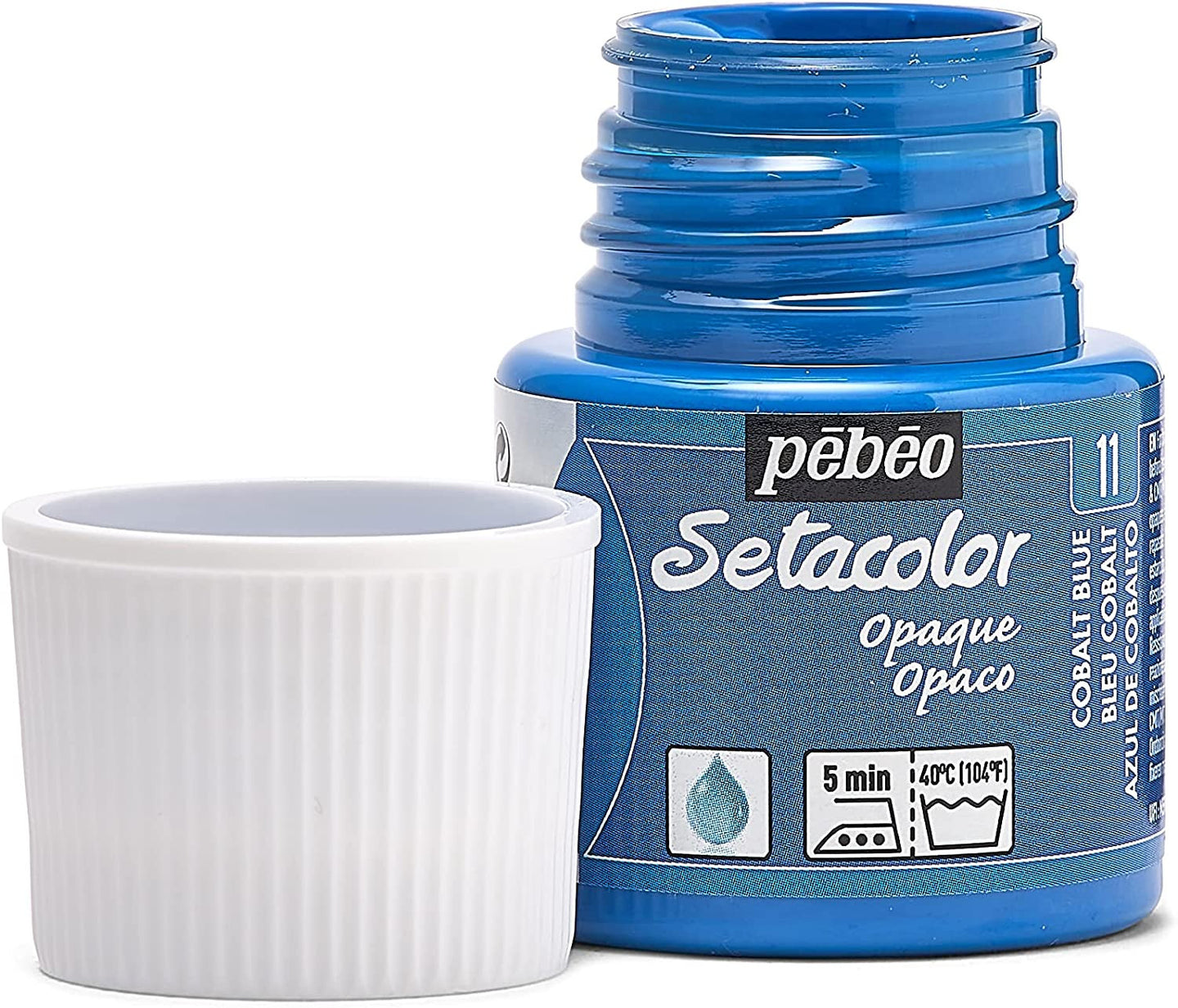 Pot de peinture pour tissu - Textile opaque - Bleu Cobalt - Pébéo - Setacolor - 45ml