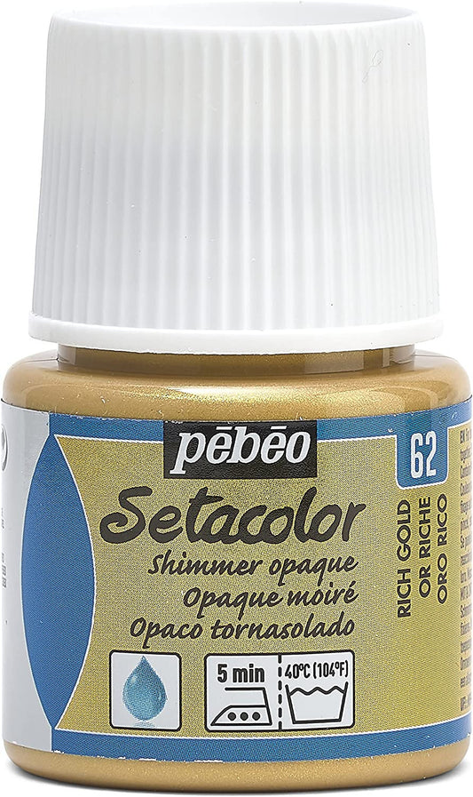 Pot de peinture pour tissu - Textile opaque moiré - Or riche - Pébéo - Setacolor - 45ml