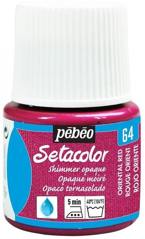 Pot de peinture pour tissu - Textile opaque moiré - Rouge orient - Pébéo - Setacolor - 45ml