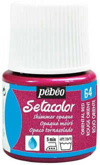 Pot de peinture pour tissu - Textile opaque moiré - Rouge orient - Pébéo - Setacolor - 45ml