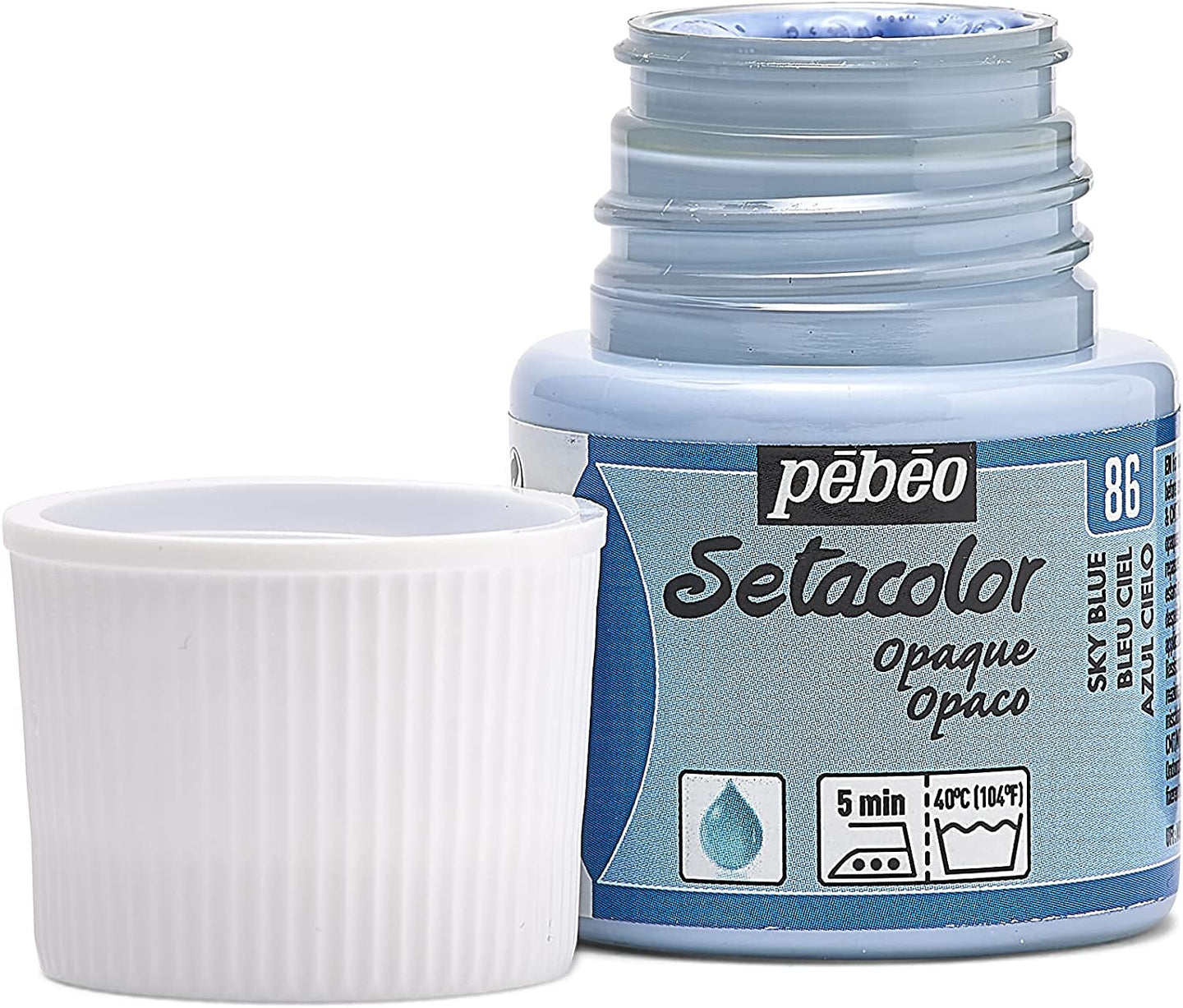 Pot de peinture pour tissu - Textile opaque - Bleu ciel - Pébéo - Setacolor - 45ml