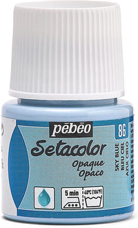 Pot de peinture pour tissu - Textile opaque - Bleu ciel - Pébéo - Setacolor - 45ml