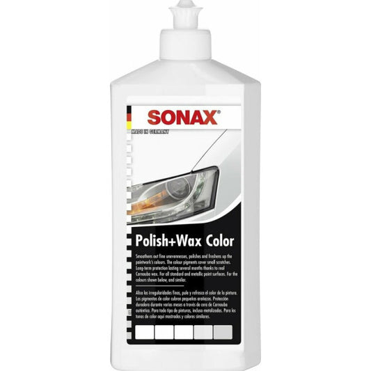 Polish + cire - SONAX - Couleur Blanc - Carrosserie - Flacon 500ml