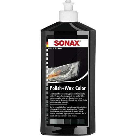 Polish + cire - SONAX - Couleur Noir - Carrosserie - Flacon 500ml