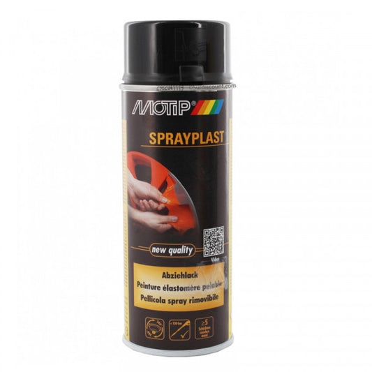 Bombe de peinture pelable - Sprayplast - noir brillant - Motip