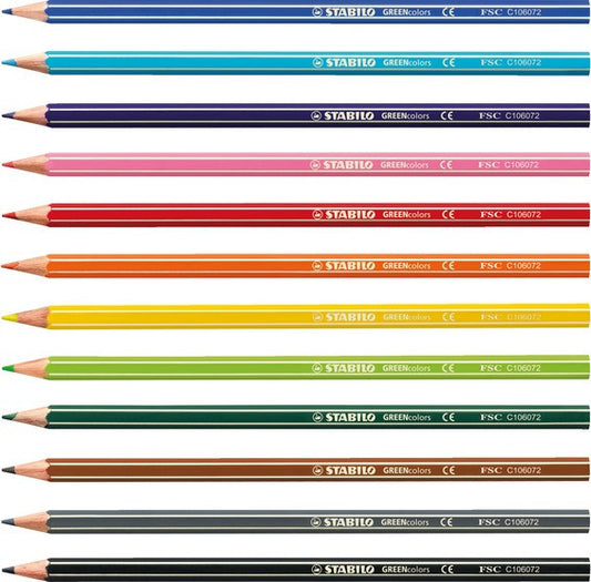 Pochette de 24 crayons de couleur GREENcolors STABILO ARTY