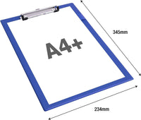 Porte-bloc - A4+ - Rigide - Bleu - Clip métal - Rapesco